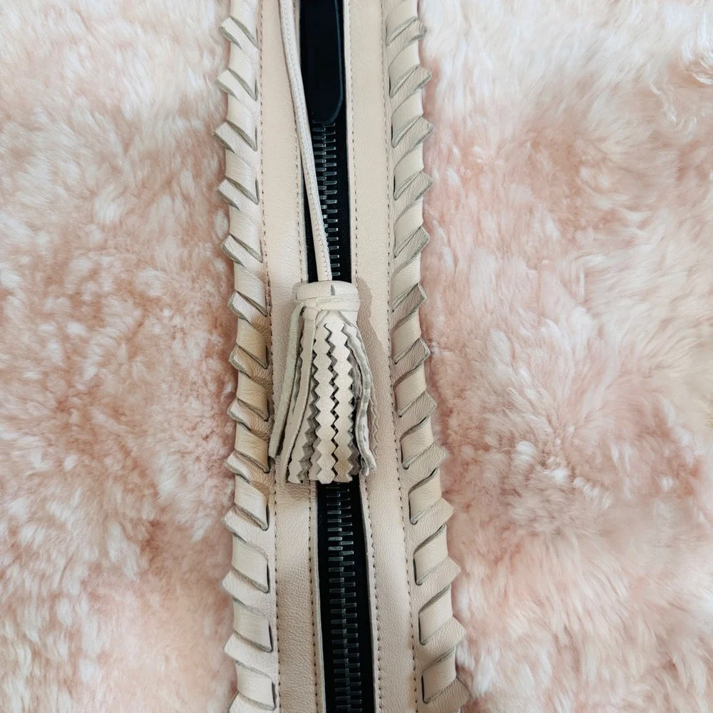 Coach pink shearling hoodie coat NWOT